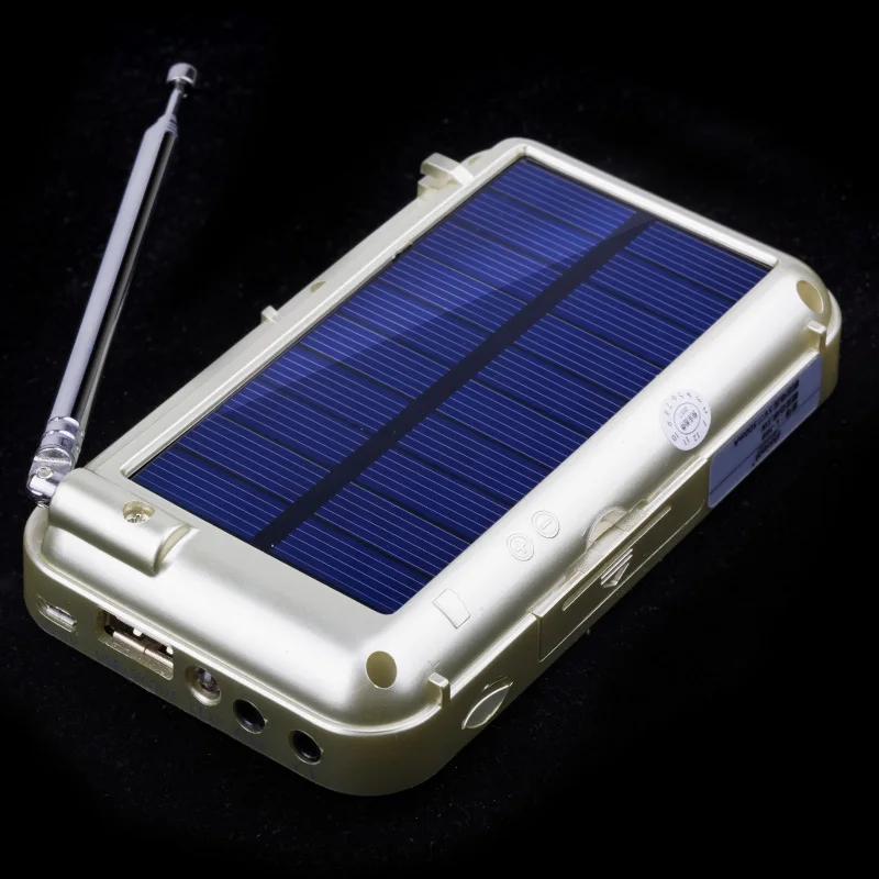 multifunction solar FM radio receiver USB SD Card power bank MP3 player