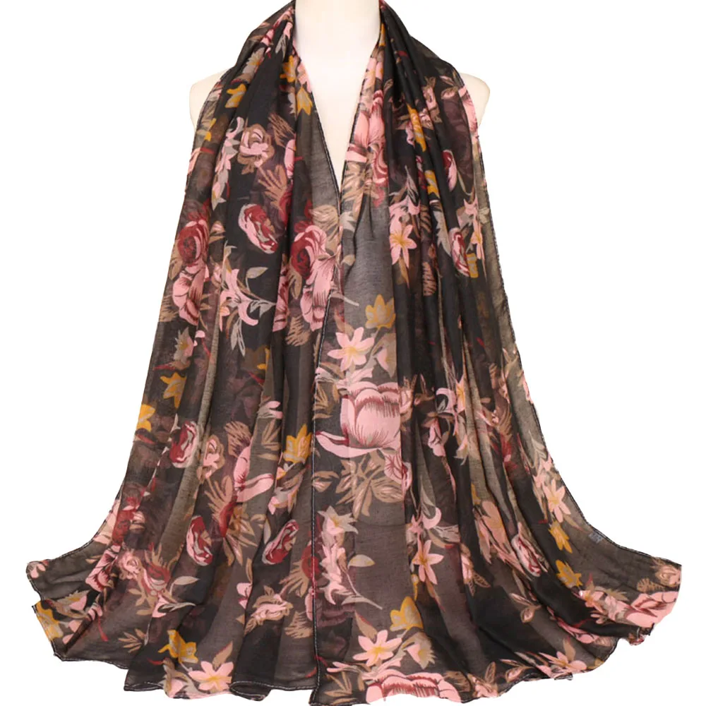 
Zakiyyah VS042 Hot sales Voile Scarf Women Hijab Summer Breathable Head hijab with printing 