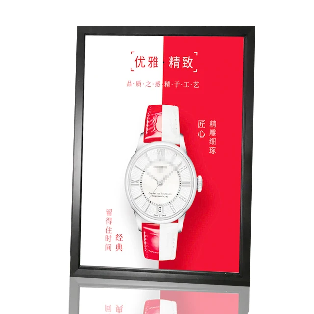 
Mall Store Restaurant Aluminum Picture Poster Frame Advertising Acrylic Led Magnetic Light Box 