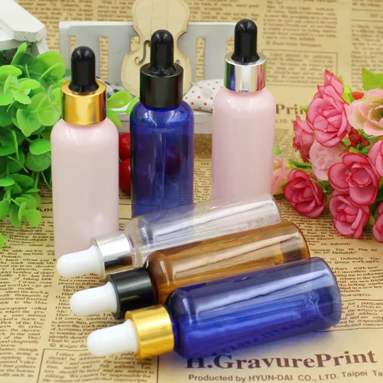 Essential oil serum plastic bottle glass pipette dropper tube 50ml