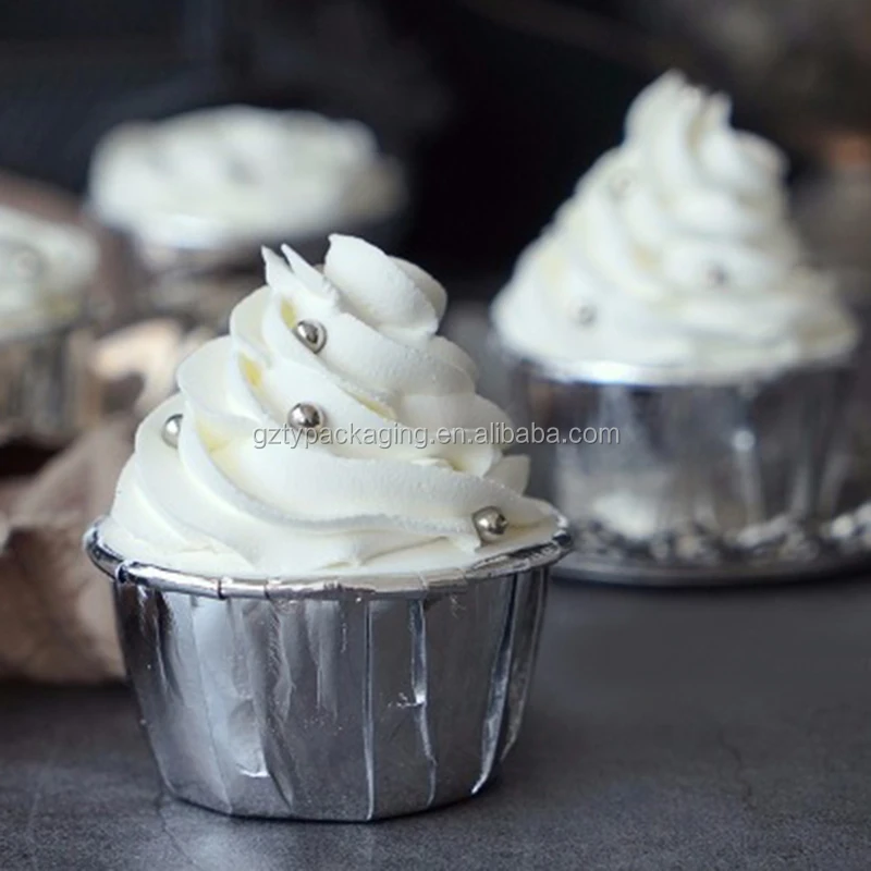 Gold Silver Cupcake Paper Baking Cups For Cake Decoration
