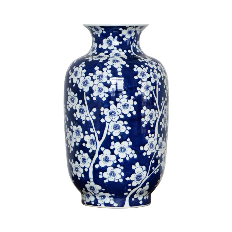 Jingdezhen ice plum winter melon ceramic flower vase for home decor Chinese porcelain gift for wholesale