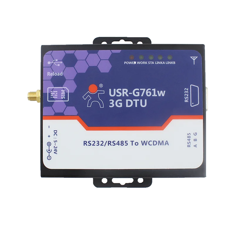
USR- G761W Industrial GPRS 3G DTU Serial to 3G WCDMA Modems with ZTE Chip Support DNS HTTPD Client 