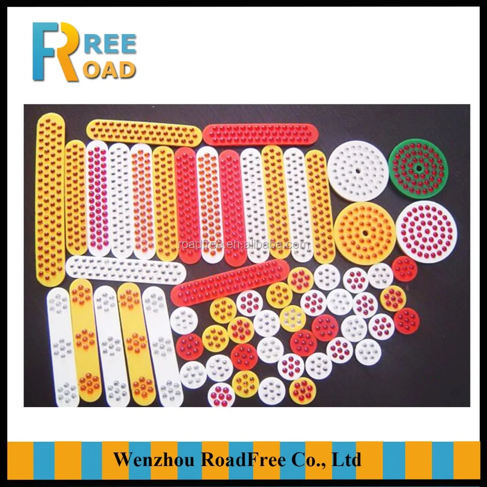 7 elements glass beads cat eye plastic reflective panel, reflector for road studs