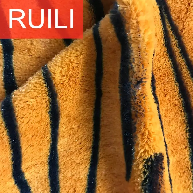 First class tiger pattern printing PV plush fabric for toys