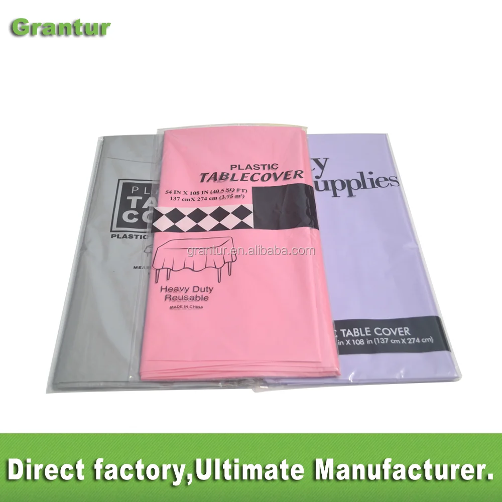 
Muti-color plastic tablecloth outdoor Disposable table cover 