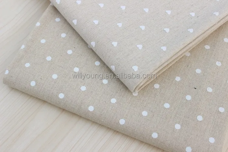 cotton linen fabric 85% linen 15% cotton mix knit fabric print fashion patterns for tote bag shopping bag hotel curtain