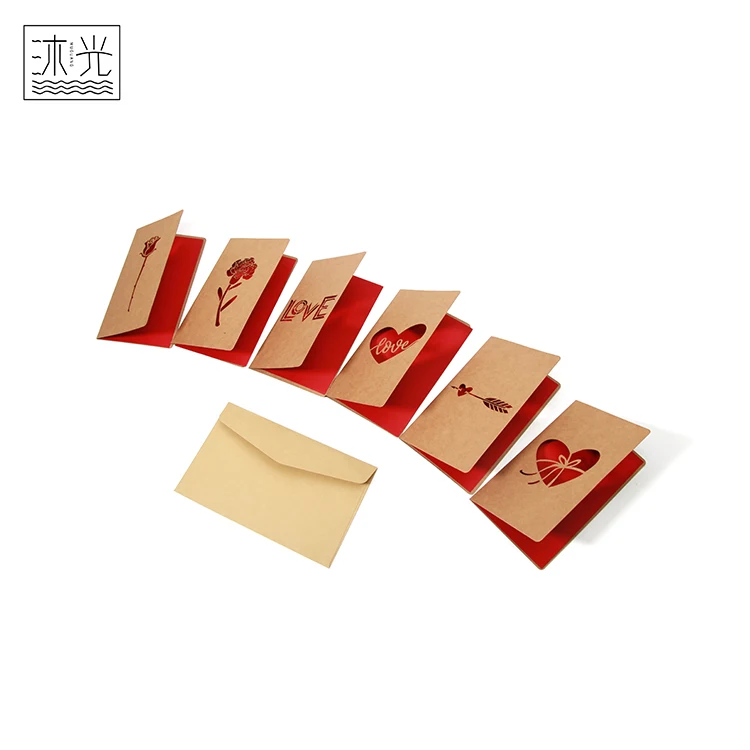 
Wholesale Customized Design Paper Cut Folding Cutout Greeting Cards With Envelopes 