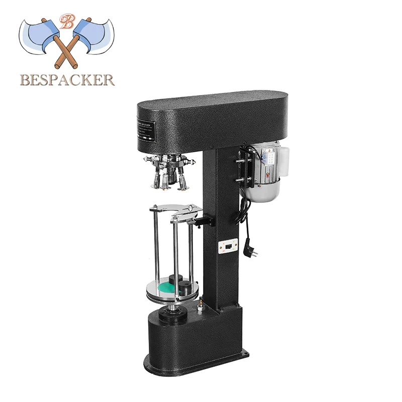 Bespacker DK-50/D semi automatic locking and screw ropp cpping machine for aluminum metal cap white wine bottle