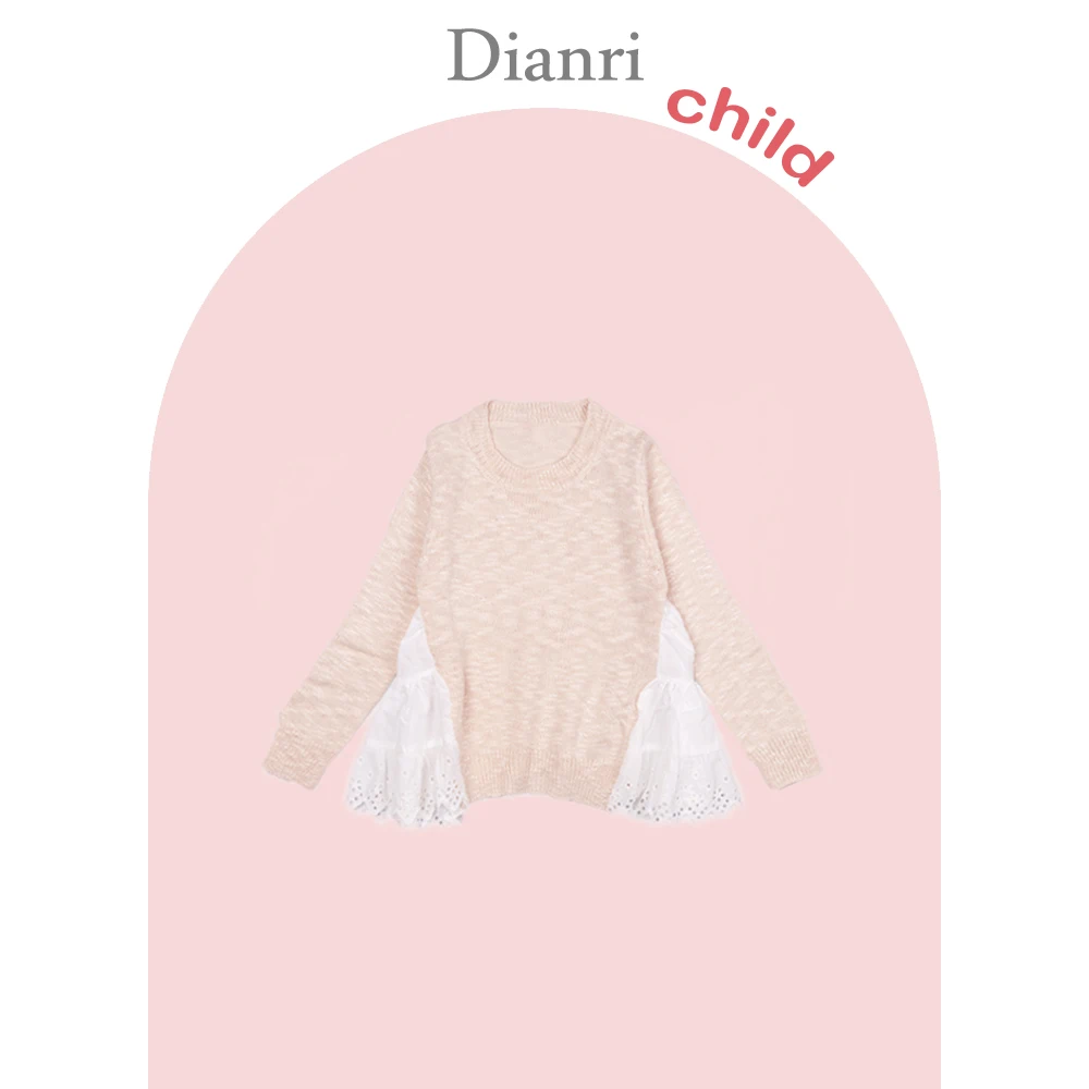 
baby girl patchwork princess bottim long sleeve pullover sweater kids sweater knitting 