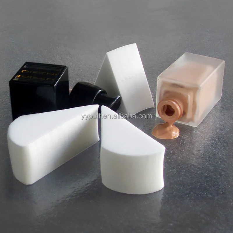 Organic skin care makeup wedges triangle puff cosmetics sponge latex free high density foam sponge