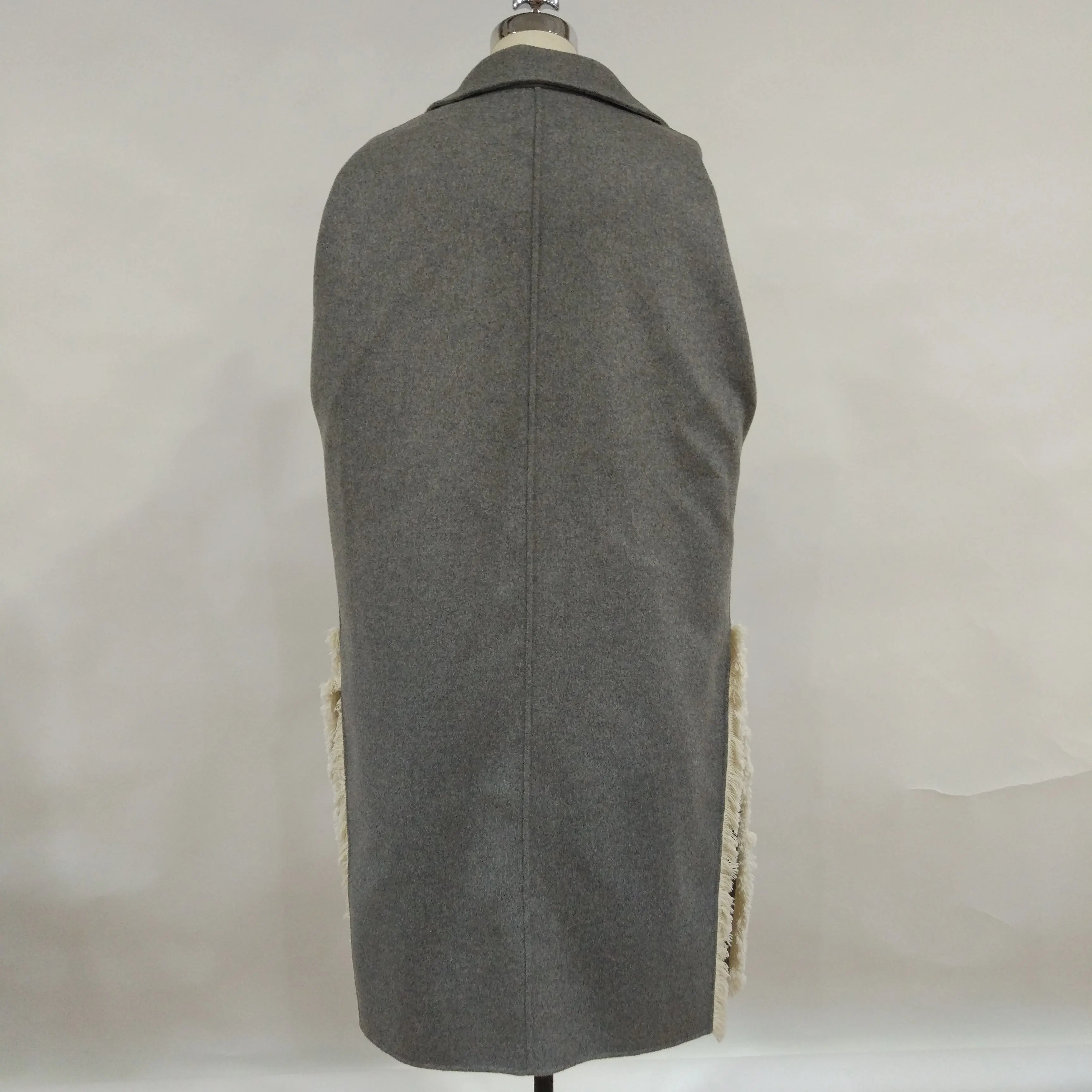 Fashion wholesale Cashmere Long Coats Woman Wear Wool Blend Coat Double-faced woolen overcoat