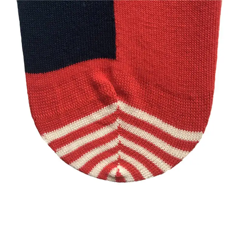 Funky Mens 100% Cotton Cuff Thin Stripe Dress Socks with Striped Toes and Legs