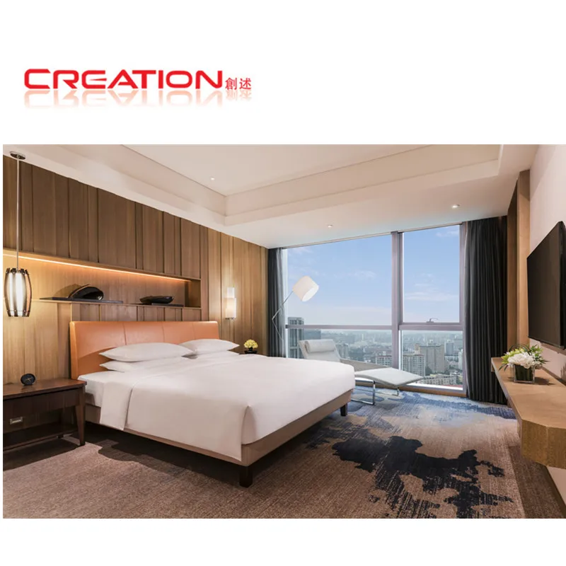 Creation Best Price Good Quality Customized Furniture Hotel Tv Stand Hotel Bedroom Set Commercial Hotel Modern Attractive Wood