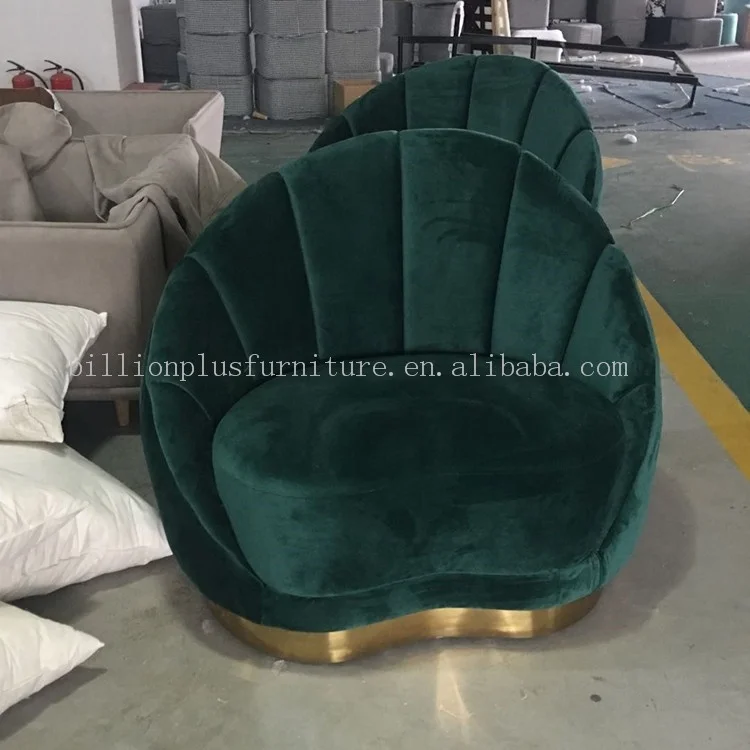 velvet living room furniture sofa lounge chair ottoman with gold  legs