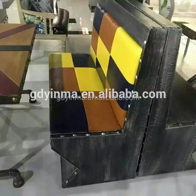 Double booth 4 seater sofa set for restaurant