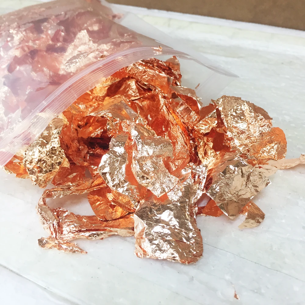 Factory Direct Sale High quality flakes gold leaf painting copper flake Glass Art Crafts Nail Decoration 1kg per carton