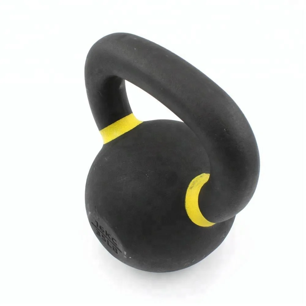 4kg 16kg 80kg Engraved KG LB Weight Black Powder Coating Yoga Fitness Customize Casting Iron Kettle Bell