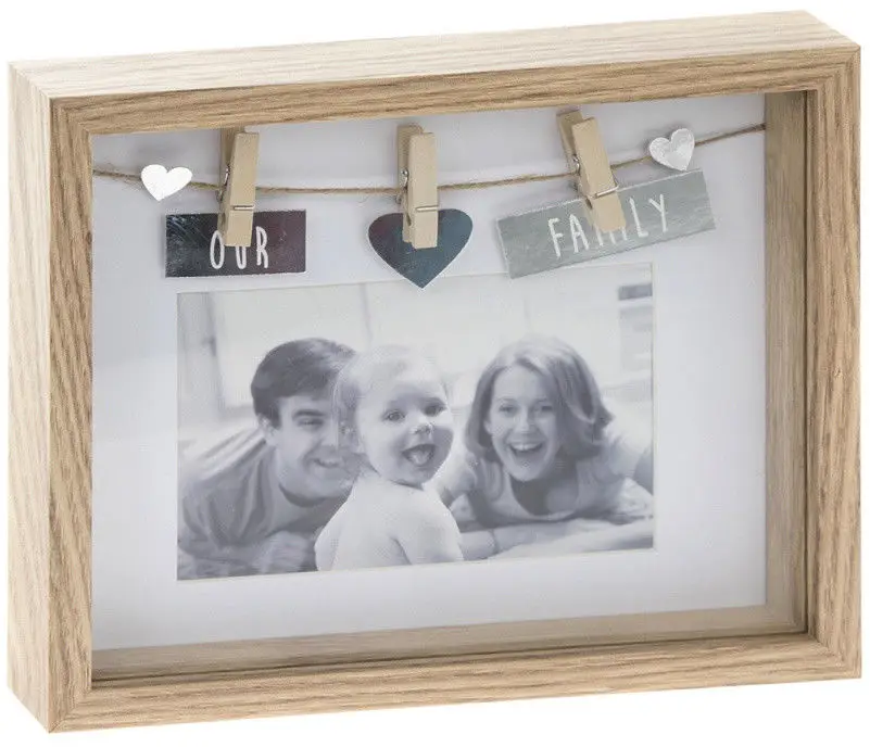
Sentiments Our Family Box Frame Wood Peg Living Room Wall Photo Frame Family 