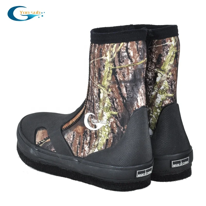 YONSUB 5MM Neoprene Diving Boots Wear-resistant Upstream Shoes Non-slip Fishing Shoes Camouflage Keep Warm Water Sports Shoes