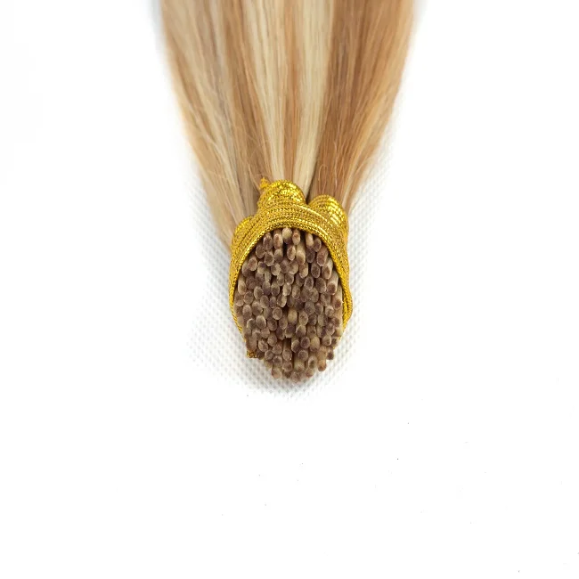 Hair extension type Vietnamese remy brown and ash blonde balayage i tip hair extensions human hair 22 inches