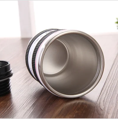 400ml Creative Camera Coffee Mugs Stainless Steel Lens Travel Mug Vacuum Flasks Thermocup Novelty Gifts Camera Lens Mug