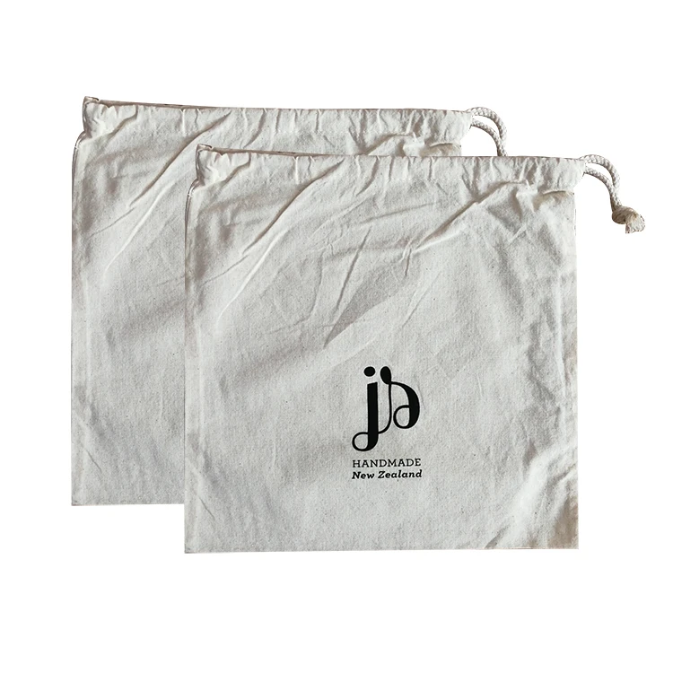 Factory cheap price nice design custom promotional recycled portable white 100% cotton drawstring durable cotton dust bag 01