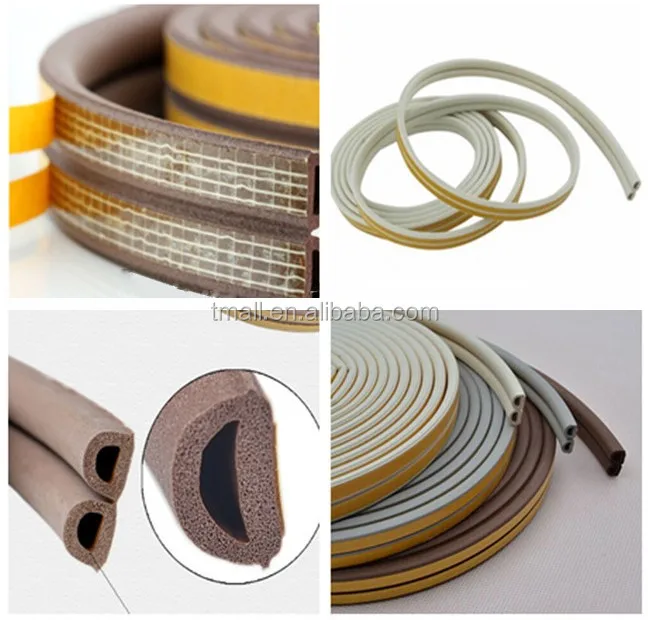 
5M box packing window and door foam rubber weatherstrip with self-adhesive tape, D P E I shape 