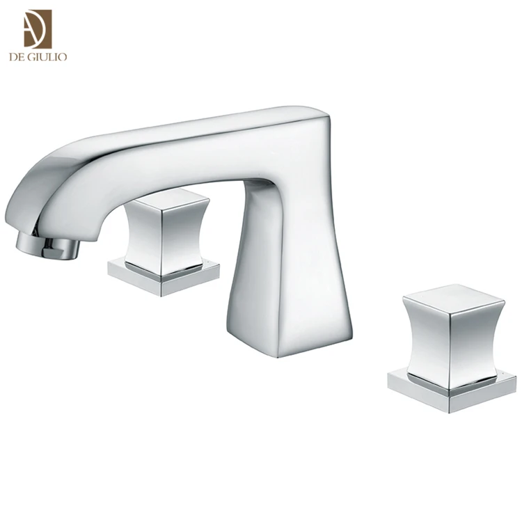 High-end sanitary ware bathroom brass three holes basin sink faucet with swan spout