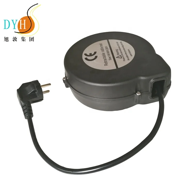 Потолочный выдвижной кабель питания с европейской вилкой, 5 м, катушка для электроники