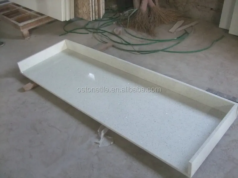 White Galaxy Quartz kitchen countertop