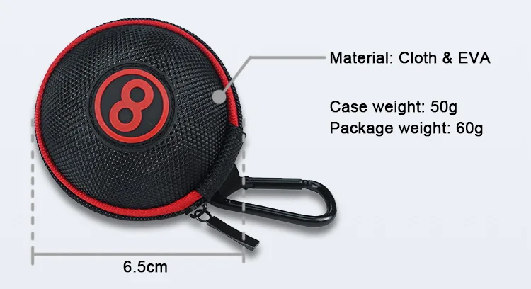 
China Factory Supply best seller Billiard Ball Bag Carrying Case, Cue Ball Case Clip-on Portable 
