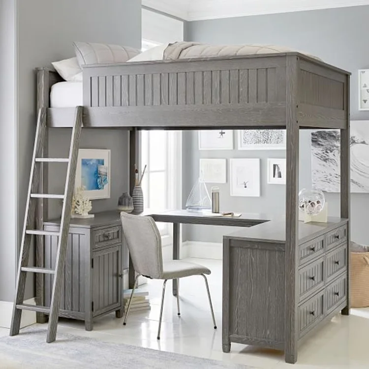 cheap and hot sale loft cool bed with computer desk for cute sale