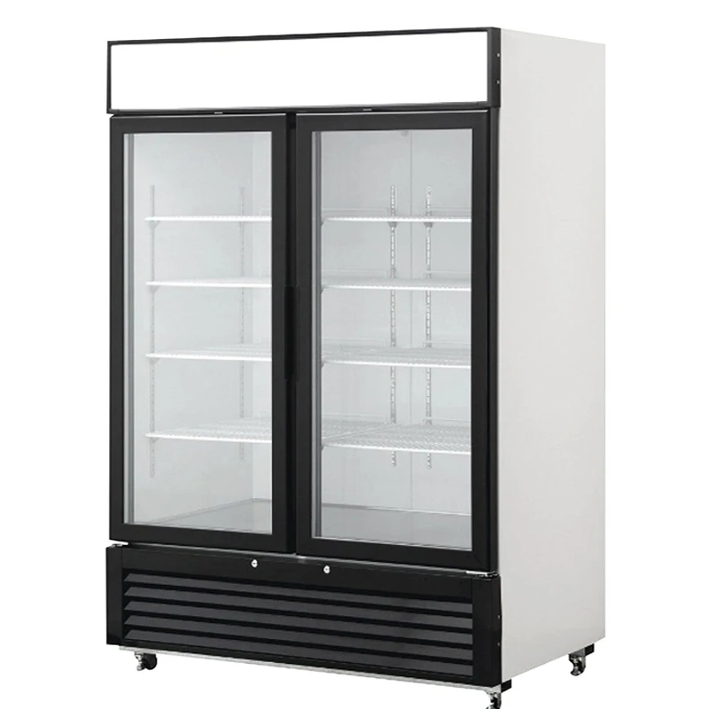 700L Commercial Beverage Fridge Cooler Upright Glass Door Supermarket Drinks Display Refrigerator