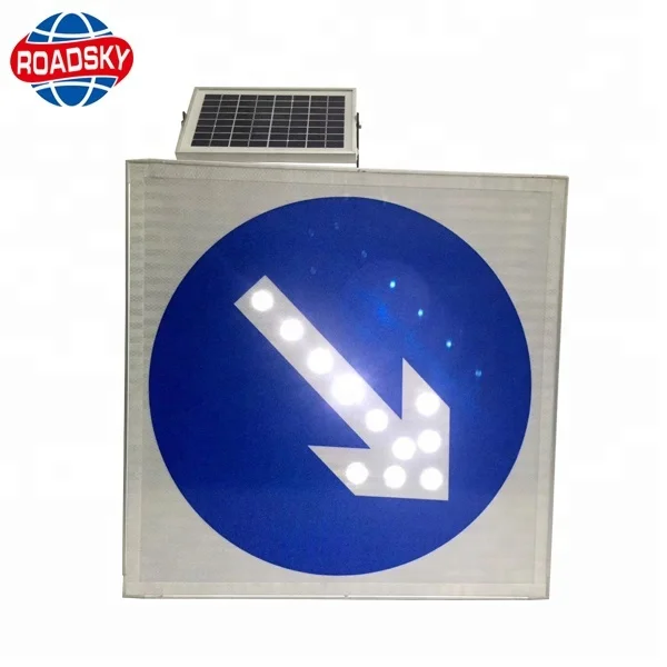 Blue Round Aluminum Led Highway Signs Safety Road Warning Sign