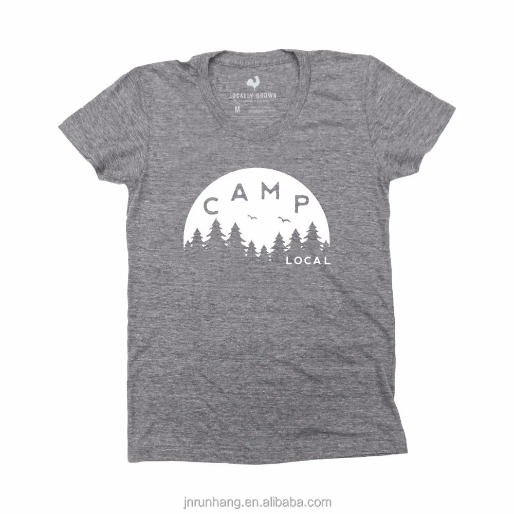 Custom printing 50 polyester 25 cotton 25 rayon tri blend t shirt