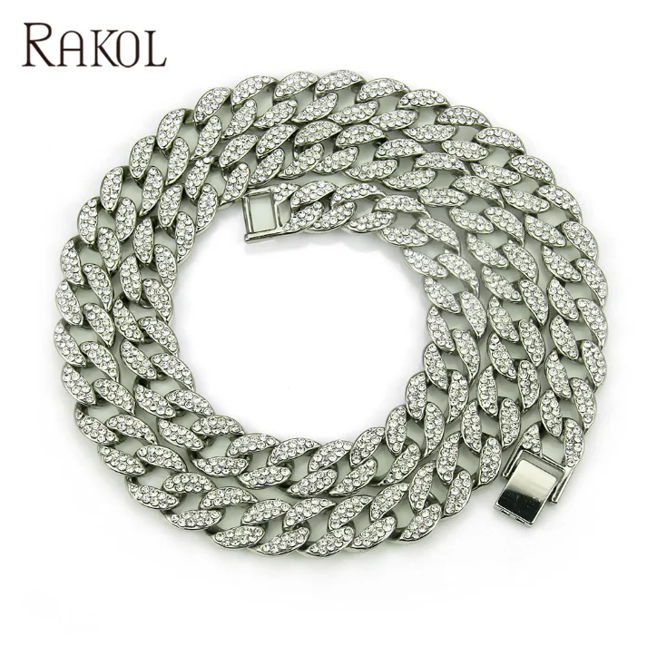 RAKOL HN009 в стиле хип-хоп ювелирные изделия льдом 14 карат позолоченный кристалл КУБИНСКИЙ звено цепи для мужчин маленькие золотые кольца
