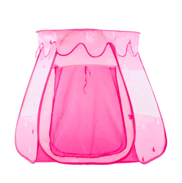 Foldable Pink Play Tent Toys for Toddlers Indoor & Outdoor Use Comfortable Shelters Play Ball Pit  Castle Tent with single layer
