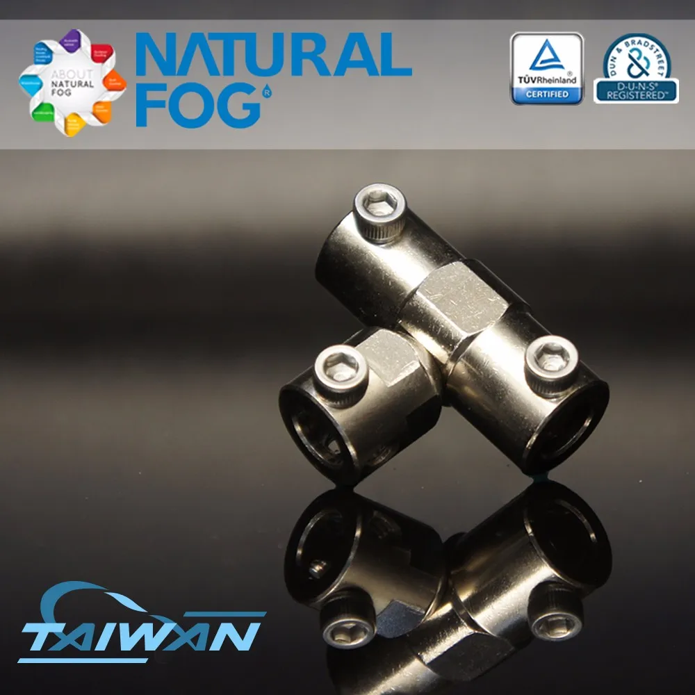 Taiwan Natural Fog High Pressure Fog System 3 Way Pipe Elbow Screw Connector