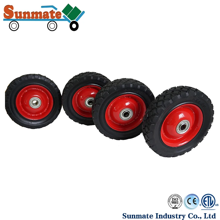 Sturdy and durable steel rim solid rubber diamond ribbed wheels