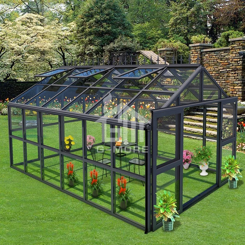 G-MORE Aluminum Frame Victorian Sunroom Kits Glass Greenhouse