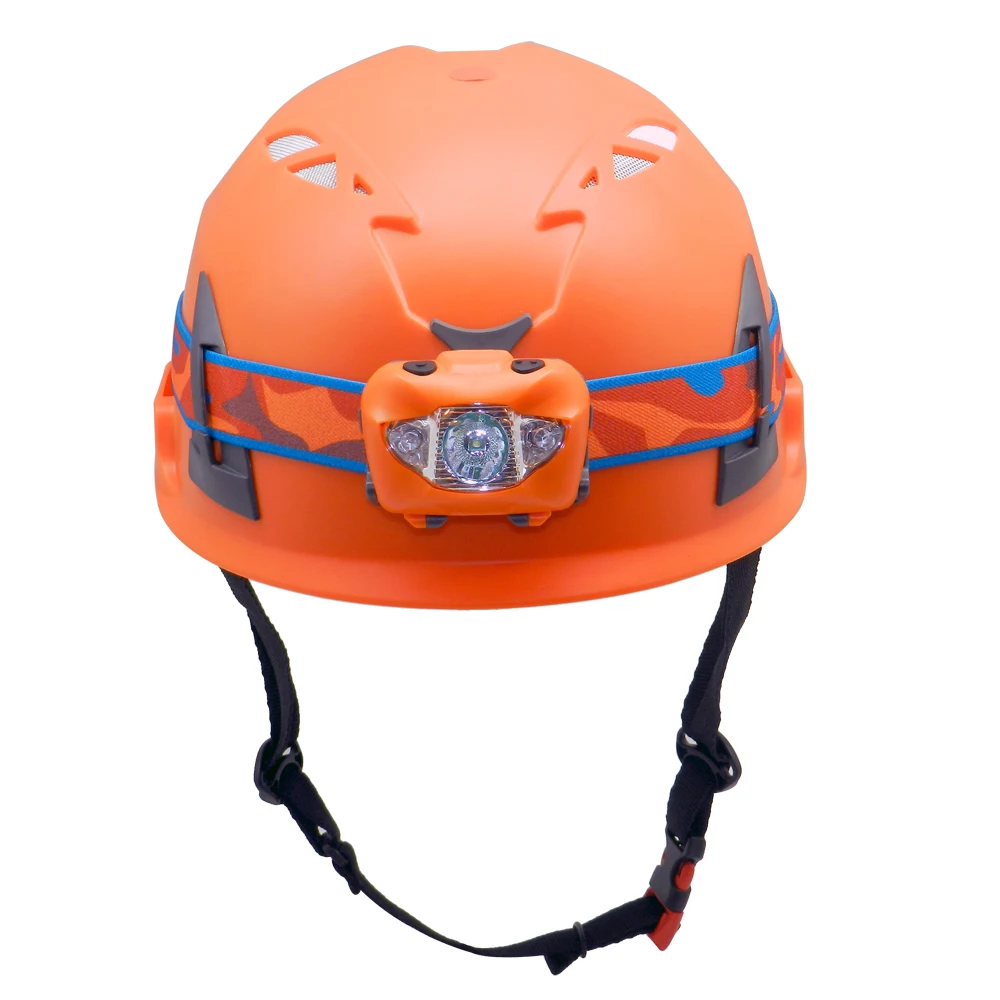 Work at height rescue Training rope access led hands-free front lamp safety helmet