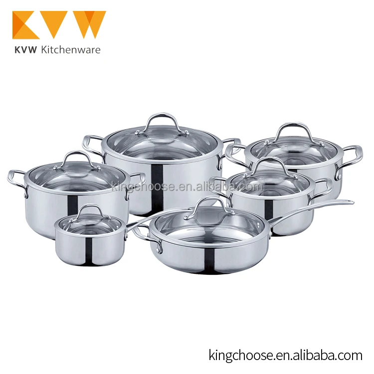 China manufacturer low price stainless steel amc cookware list for dinner set