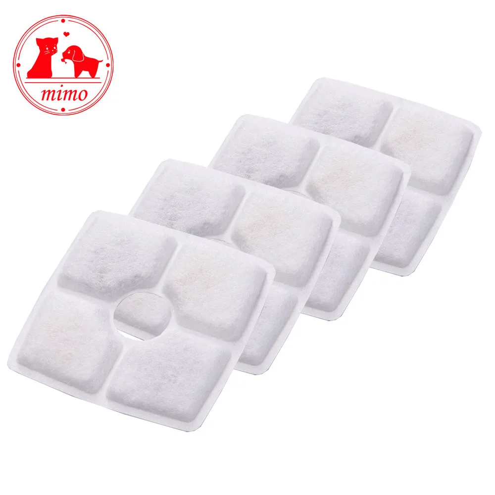 4pcs/box Pet Dog Square Drinker Filter Water Fountain Filter Activated Carbon For Dog Cat Automatic Water Feeder Accessories