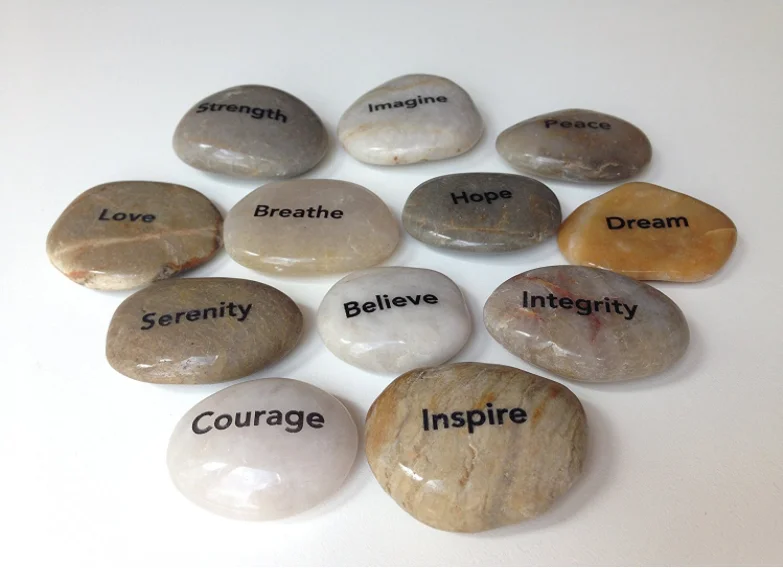 Wholesale inspirational stones Engraved stone Pocket Inspirational Stones Courage