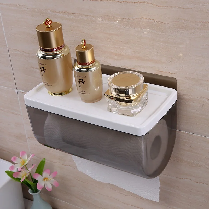 wall mounted ABS plastic toilet paper roll holder tissue holder storage rack
