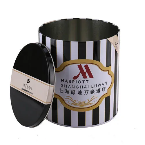 Китайские поставщики круглая металлическая упаковка для попкорна жестяная коробка
