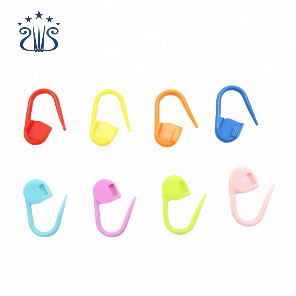 Multicolor Plastic Small Locking Stitch Markers Knitting Stitch Counter Needle Clip with Round Storage Box