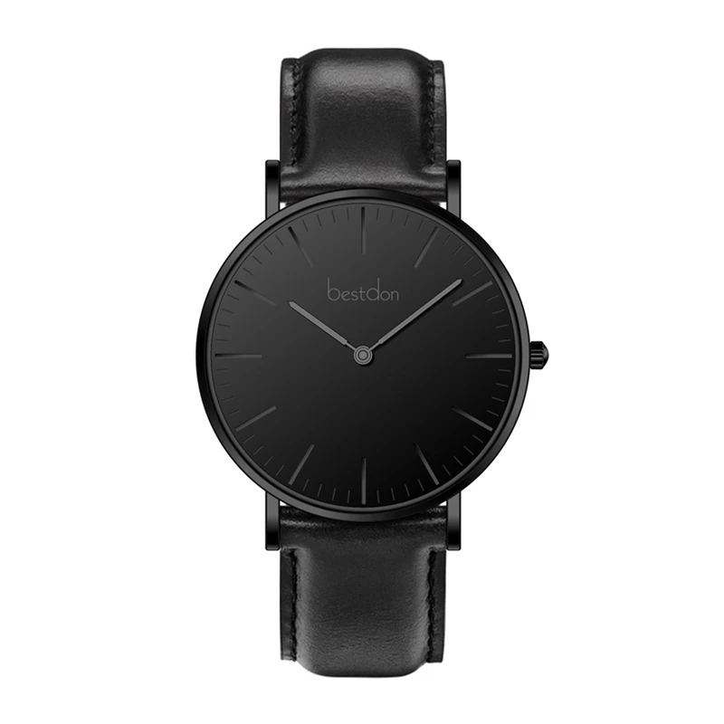 Minimalist womens 3ATM water resistant japanese movement genuine leather wrist watch