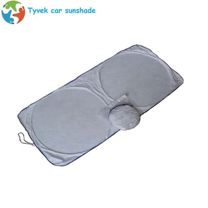 Double round circles shape car window sunshade fast delivery plain white color car windshield sun shade